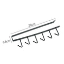 2pcs 6 Hooks Under Shelf Mug Cup Holder Cupboard Kitchen Organiser Hanging Rack