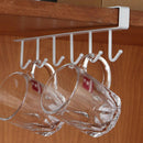 2pcs 6 Hooks Under Shelf Mug Cup Holder Cupboard Kitchen Organiser Hanging Rack