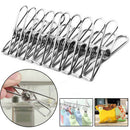 40 x Stainless Steel Clothes Pegs Hanging Clips Pins Laundry Windproof Clamp Hot