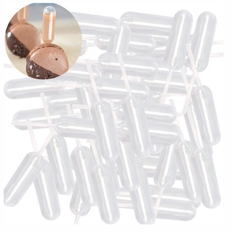 100X 4ml Mini Clear Plastic Transfer Pipettes Disposable Cupcake Squeeze Dropper