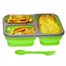 Compartment Microwave Oven Fresh Silicone Lunch Box Portable Food Storage Box