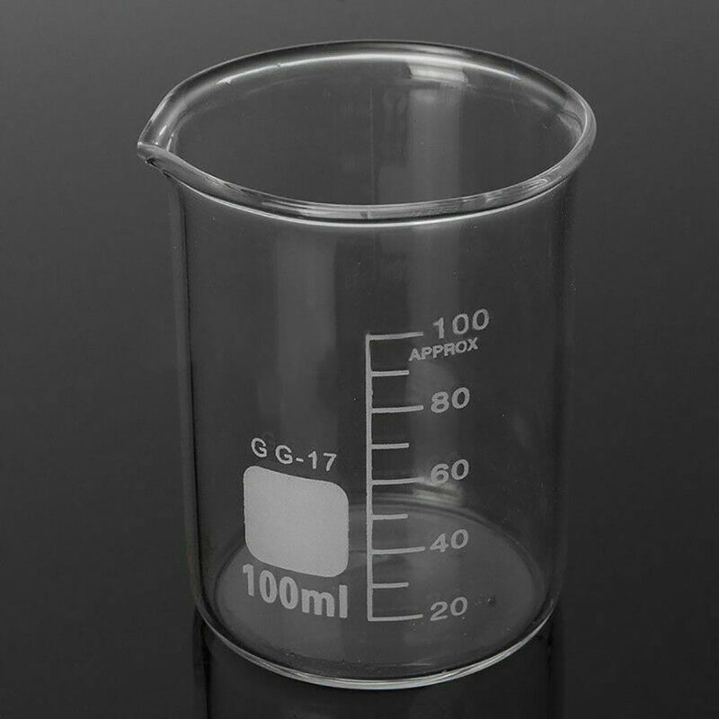 5pcs/set Low Form Glass Beaker 5-100ml Borosilicate Measuring Lab Glassware z x