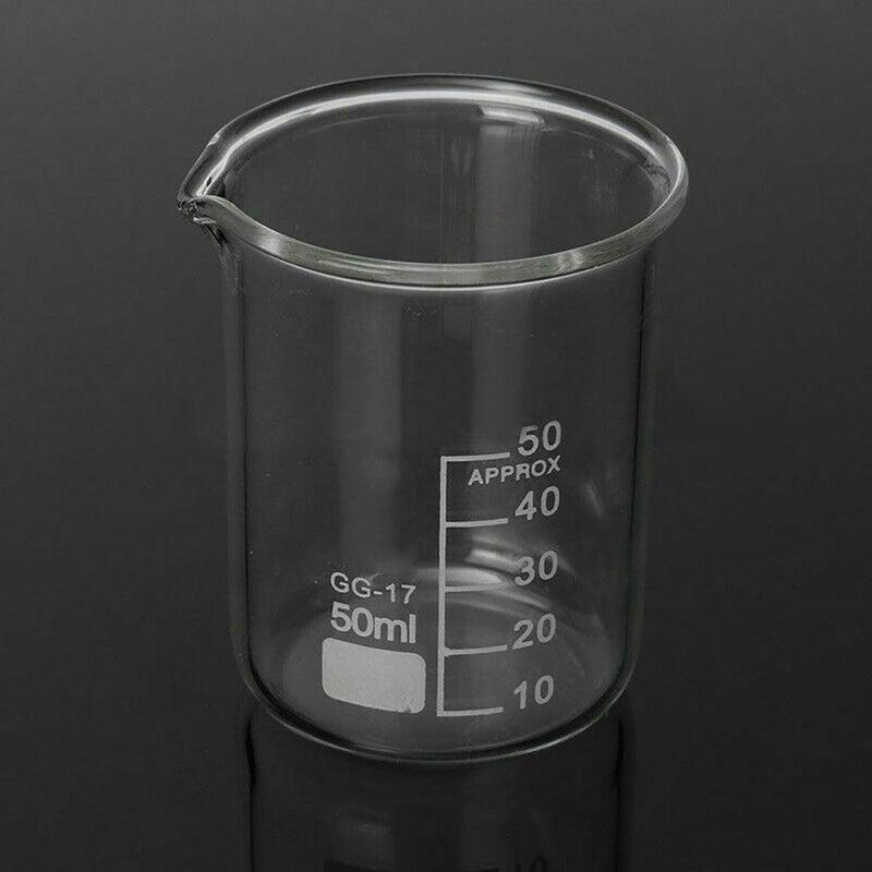 5pcs/set Low Form Glass Beaker 5-100ml Borosilicate Measuring Lab Glassware z x
