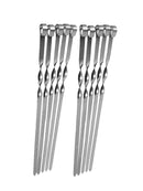 10PCS Stainless Steel Barbecue Skewers BBQ Food Needle Grill Kebab Stick 37CM