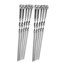 10pcs 37cm Stainless Steel Barbecue BBQ Skewers Stick Grill Kebab Long