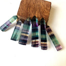 2Pcs/Lot Natural Colorful Fluorite Quartz Crystal Point Hexagonal Wand