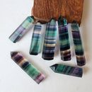 2Pcs/Lot Natural Colorful Fluorite Quartz Crystal Point Hexagonal Wand