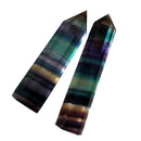 2Pcs/Lot Natural Colorful Fluorite Quartz Crystal Point Hexagonal Wand