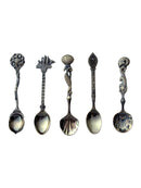 5pcs/set spoon solid color creative coffee spoon stainless steel soup rice spoon