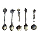 5pcs/set spoon solid color creative coffee spoon stainless steel soup rice spoon
