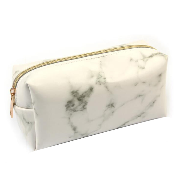 Large Cute Zipper Pencil Case Pen Box Bags Marble Makeup Storage Supplies Gift