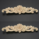 1 x Carving Natural Wood Appliques For Furniture Cabinet Unpainted Wooden  Best