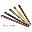 5Pairs Reusable Natural Wood Chinese Chopstick Anti-skid Set Gift Tableware