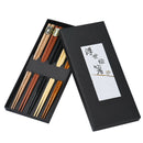 5Pairs Reusable Natural Wood Chinese Chopstick Anti-skid Set Gift Tableware