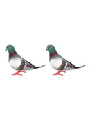 2PCS Cute Artificial Feather Birds Bundled Foam Pigeons with Claw Photo Props