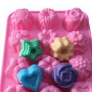 Silicone Cake Mold 12-Cavity Mould Chocolate Cake Cupcake Mold Pink Color