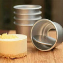 5pcs Mini Aluminum Alloy Round Cake Pan Removable Mold DIY Baking Tool