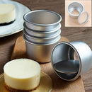 5pcs Aluminum Round Mini Cake Tins Pan Removable Bottoms DIY Baking Tools 2inch