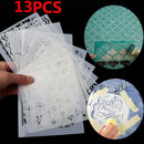 13pc DIY Crafts Layering Stencils Scrapbooking Walls Painting Embossing Template