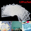 13 pcs Embossing Template Scrapbooking Walls Painting Layering Stencils DIY Craf