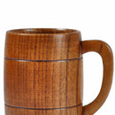Briskey Wood Coffee Mug Retro Hand-made Wooden Beer Mug Coffee With Handle Solid