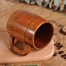 Wooden Coffee Beer Mugs Wood Cup Handmade Tea Cup with Handle for home office