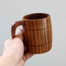 Briskey Wood Coffee Mug Retro Hand-made Wooden Beer Mug Coffee With Handle Solid