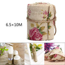 10M * DIY Natural Burlap Ribbon Rolls or Printed Rose Flower Burlap Ribbon Best