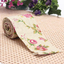 10m DIY Natural Burlap Ribbon Rolls or Printed Rose Flower Burlap Ribbon