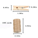 Craft Wooden Clip Rope-Decoration Photo-Paper School-Supply Office Cute with Hom