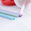 Reusable Metal Folding Collapsible Drinking Straw Portable+Cleaning Brush Set