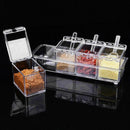 Transparent Kitchen Spice Jar Boxes With Spoon Salt Condiment Cans Container