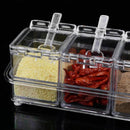Transparent Kitchen Spice Jar Boxes With Spoon Salt Condiment Cans Container