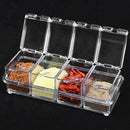 Transparent Kitchen Storage Boxes Spices Seasoning Jar Sugar Salt Organizer Box