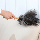 32cm Long Ostrich Feather Duster Brush Wood Handle Anti-static Home Helper Tool