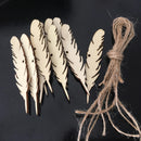 100Pcs Feather Wood ornament Wedding Guestbook Signin Party Guest Greetings DIY