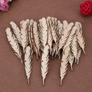 100Pcs Feather Wood ornament Wedding Guestbook Signin Party Guest Greetings DIY