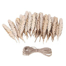 100Pcs Feather Wood ornament Wedding Guestbook Signin Party Guest Greetings DIY