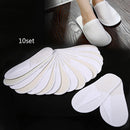 Spa Slippers 10 Pairs Closed Toe Disposable for Men Women Hotel Home Guest White