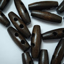 40X Wooden Buttons for Sewing Cloth Suitcase jewelry accessories 35mm Oval Brown