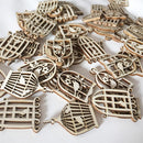50x DIY Handmade Wood Wall Hanging Birdhouse Bird Cage Decorative Home Art