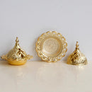 Desktop Metal Incense Cones Burner Censer Lotus Petal Base Home Room Decor