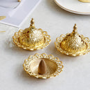 Desktop Metal Incense Cones Burner Censer Lotus Petal Base Home Room Decor