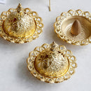 Desktop Metal Incense Cones Burner Censer Lotus Petal Base Home Room Decor