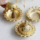 Desktop Metal Incense Cones Burner Censer Lotus Petal Base Home Room Decor