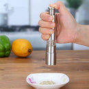 Portable Kitchen Stainless Steel Thumb Push Salt Pepper Spice Sauce Grinder Mill
