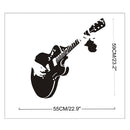 Wall-Stickers Guitar Musical-Instrument Rock Music Living-Room Creative Art cv b