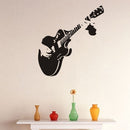 Wall-Stickers Guitar Musical-Instrument Rock Music Living-Room Creative Art cv b