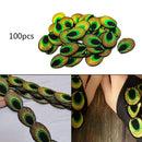 100X Embroidered Sew Iron On Patches Peacock Eye Clothes Applique DIY Craft