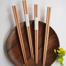 5 Pairs Japanese Reusable Chopsticks Natural Beech Wood Chopsticks New Hot